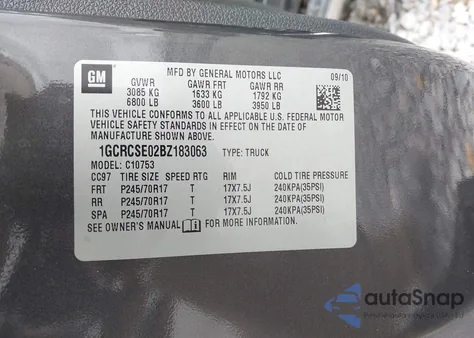 2011 Chevrolet Silverado 1500 Lt from USA, damaged, VIN 1GCRCSE02BZ183063